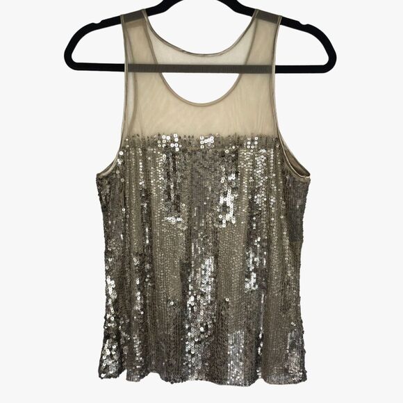 NWT Parker Gold Sequin Tank Top Size Small - Picture 2 of 5